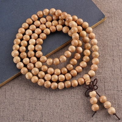 厂家直供桃木精品小孔佛珠手串108颗手链桃木06原色文玩男女
