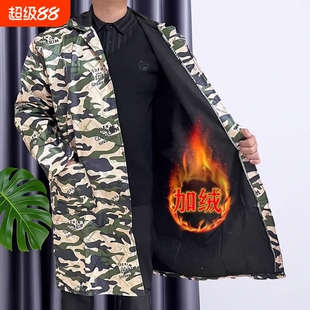 工作服罩衣大褂冬季加绒加厚男2025新款防水防脏干活长袖厨房围裙