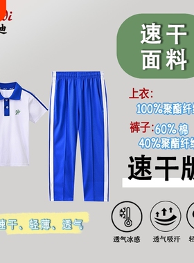 短裤校服夏装高级版小统一套装短袖男女深圳市速干防臭蓝色