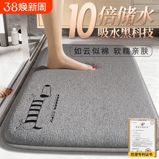 浴室卫生间吸水地垫防滑脚垫2026新款进门口门垫加厚垫子速干卫浴