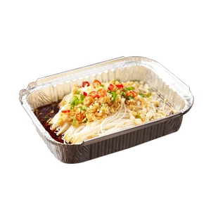 空气炸锅专用锡纸盘方形一烧烤锡纸盒烤箱家用烘焙锡箔纸烤盘铝箔