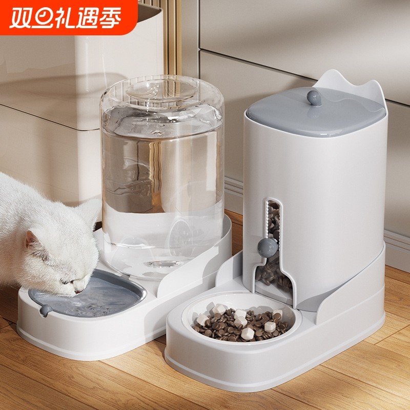 新款宠物自动喂食喂水器猫咪饮水器大容量狗碗猫碗宠物喂食盆喝水