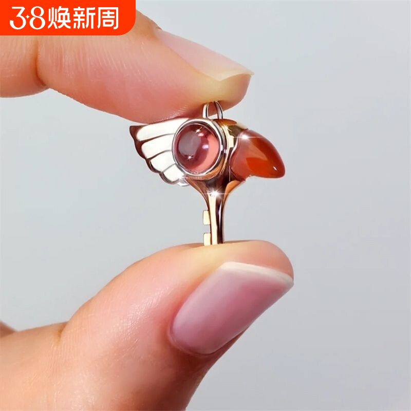 破次元变身~小樱鸟头杖吊坠项链魔卡少女樱动漫周边精致手作礼物