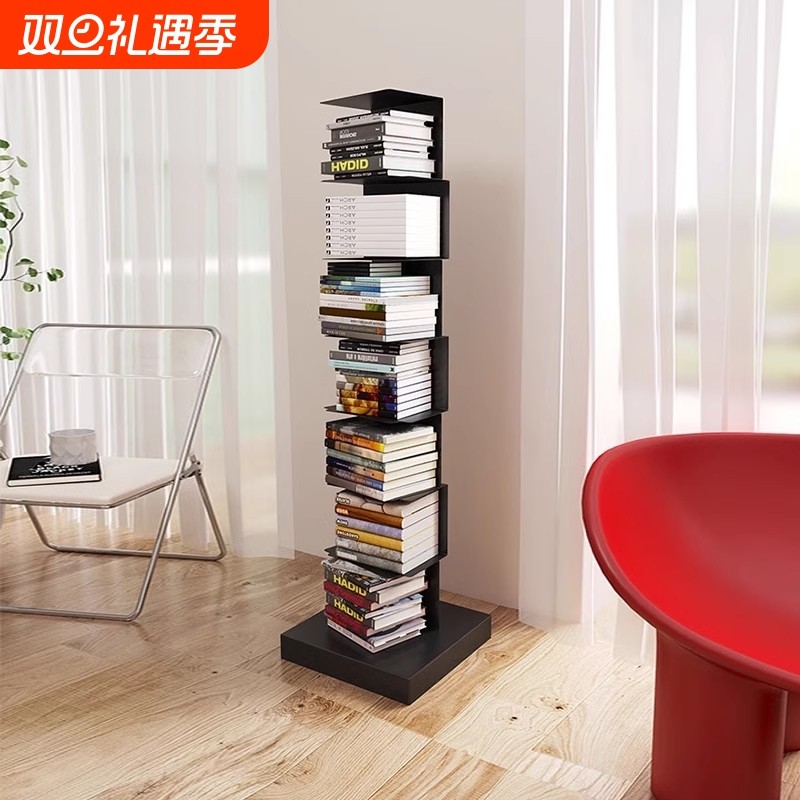 隐形书架落地创意儿童转角置物架客厅书柜免安装收纳简易书本铁艺