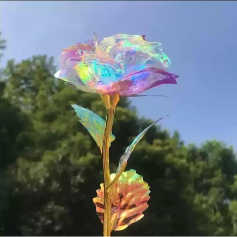 金箔彩金玫瑰花火炬盒单支花束仿真花礼物礼品多规格