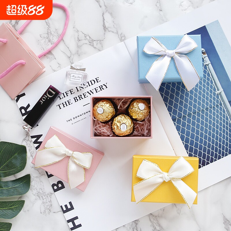 礼品盒礼盒高档精致小号迷你盒子生日情人节送女生礼物空盒子口红