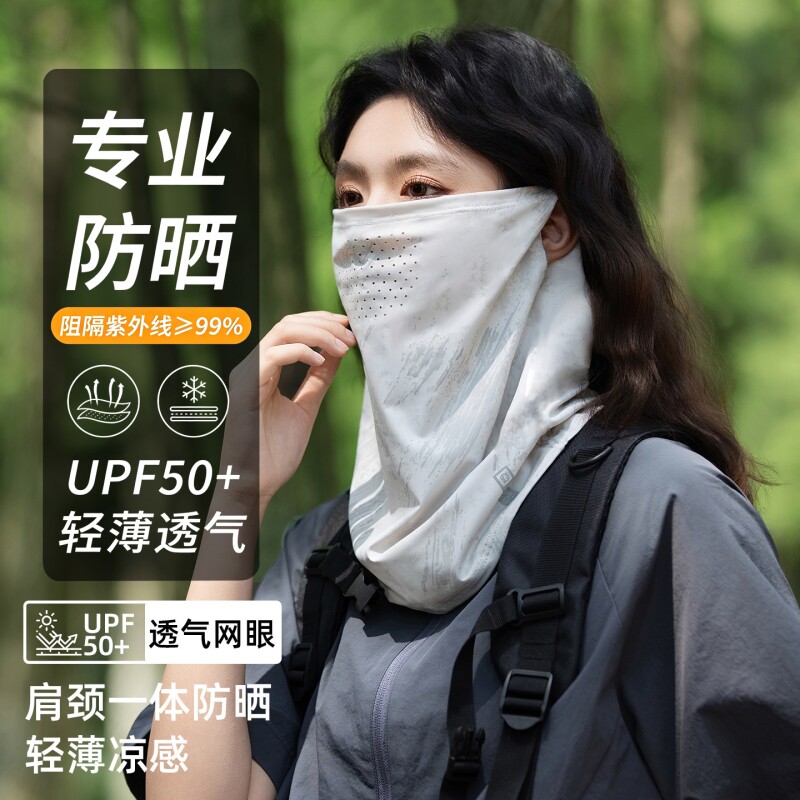 迷彩防晒面罩女夏透气防紫外线冰丝面纱男骑行开车摩托车遮阳口罩