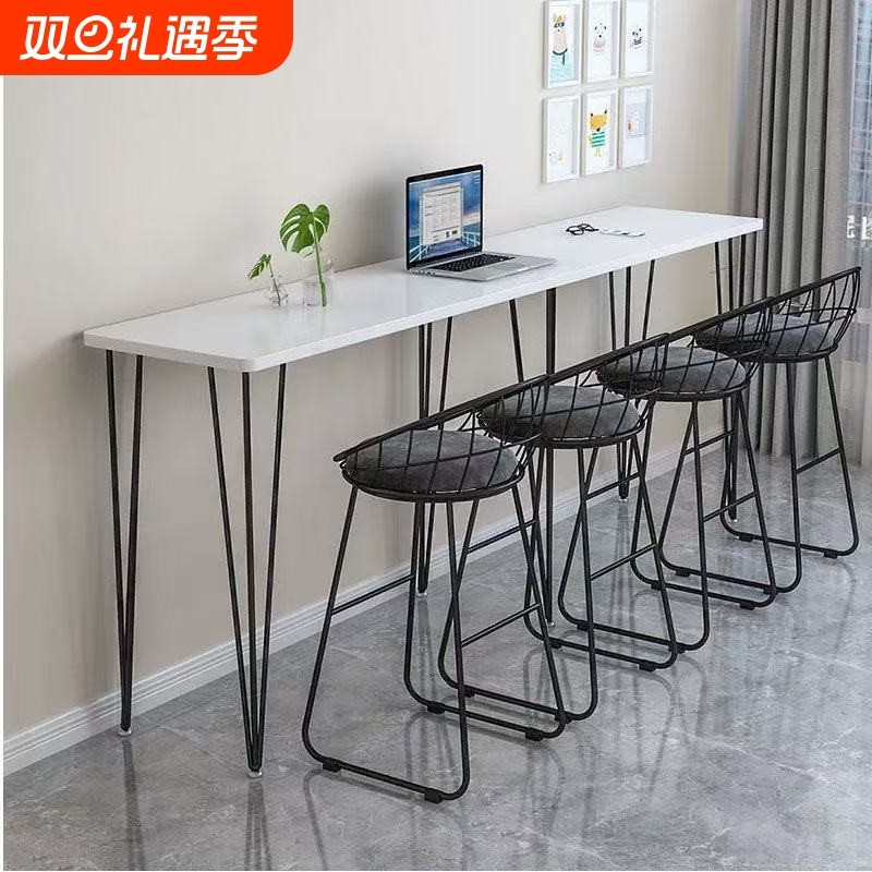 吧台桌家用玄关桌长条桌高脚吧台桌椅小户型卧室靠墙窄桌子酒吧
