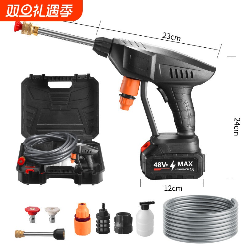 跨境无线高压洗车水枪家用洗车机锂电洗车器大功率清洁专用洗车枪