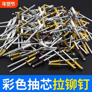 彩色铝制抽芯铆钉酒盒防伪铆钉装潢钉圆头铝拉钉箱包汽车组装制