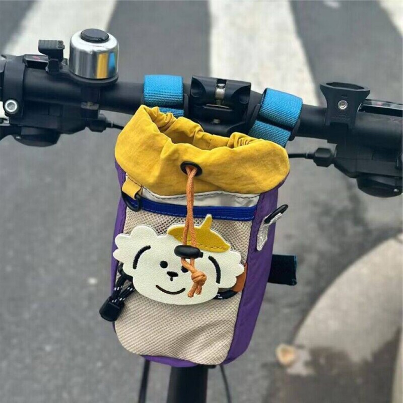 自行车单车骑行挂包可爱露营风前把包水壶杯车把包收纳山地公路车图片
