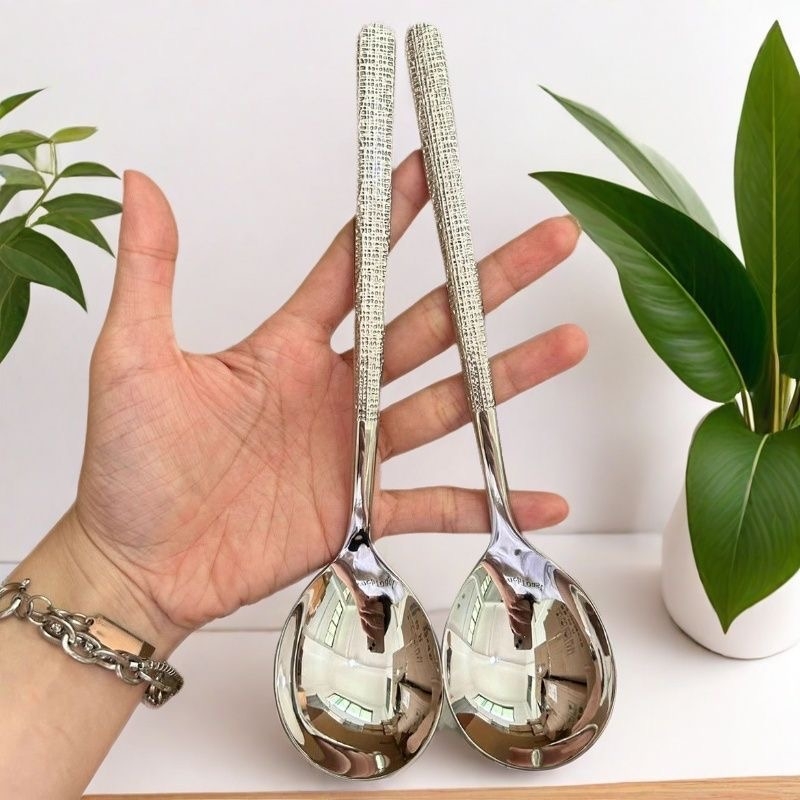 不锈钢304锤纹勺子高颜值家用高档精致日式勺子 分菜公勺汤勺调羹