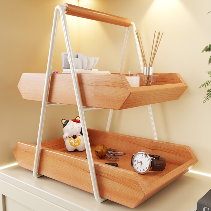 玄关置物架多层桌面托盘香水眼镜放置架客厅果篮装饰摆件首饰架子