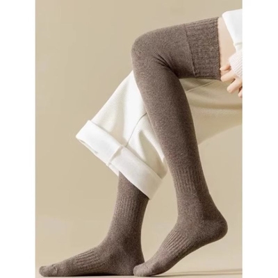 过膝袜子女秋冬加绒加厚保暖护膝长筒袜护腿袜高筒长袜多规格起