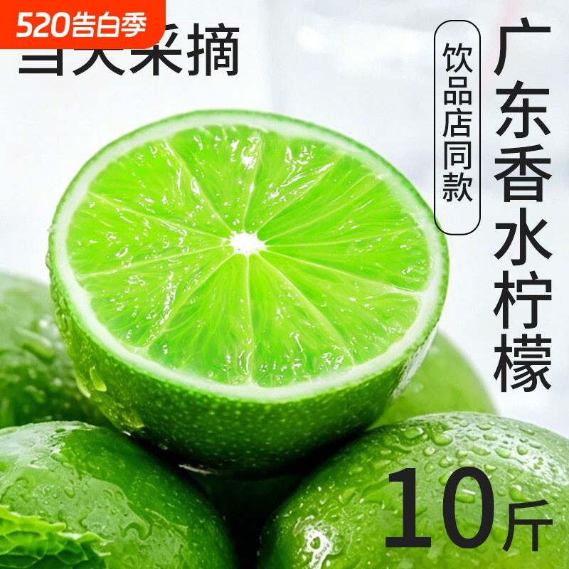 正宗香水柠檬一级果奶茶店广东新鲜现摘现发无籽香柠檬包邮鲜柠檬