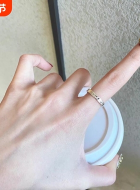 至暗时刻 im fine save me 做旧复古印痕字母戒指开口指环食指戒