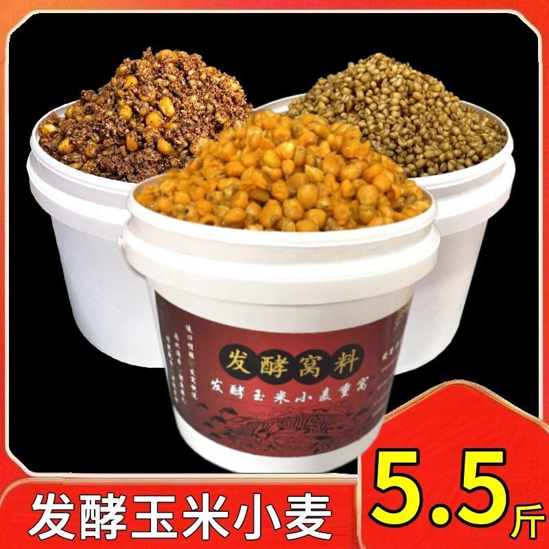 发酵玉米窝料小麦老坛五谷杂粮野钓鲫鱼草鱼鲤鱼青鱼饵料酒糟桶装图片