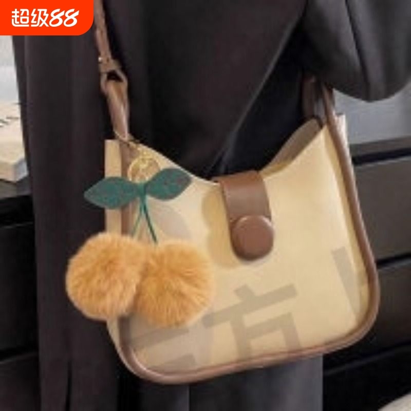 时尚新款帆布包包百搭单肩包大容量学生上课通勤包手提布袋托特包