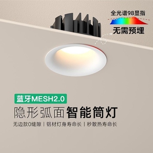 无边框非预埋led筒灯嵌入式 75mm家用客厅照明深防眩cob射灯卧室