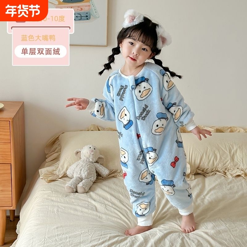 睡衣宝宝睡袋连体衣拉链新款婴儿神器儿童加绒男女法兰绒家居服,童装/婴儿装/亲子装,家居服连体衣,淘宝优惠券,粉丝福利购,淘宝优惠卷