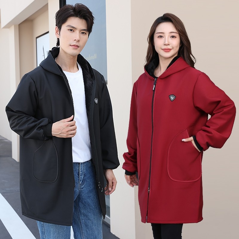 韩版家用女罩衣加绒保暖上班外穿男士工作服长袖围裙耐脏防风防污