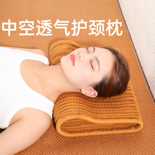 护颈椎中空透气枕头手工仿藤编织