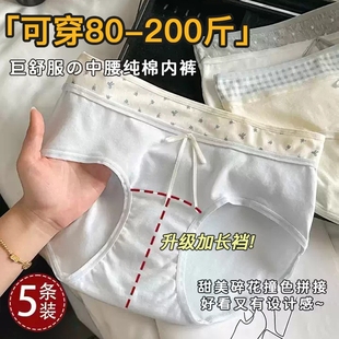 秋冬透气三角裤 10A加长裆大码 女抗菌中腰 女纯棉2025新款 奶油内裤