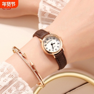 村田稻夫考试手表学生女静音简约可爱初中生细带小表盘闺蜜表石英