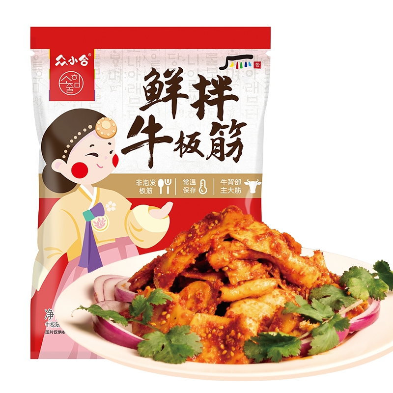 众小合鲜拌牛板筋延边朝鲜甜辣追剧下酒菜即食休闲零食206g