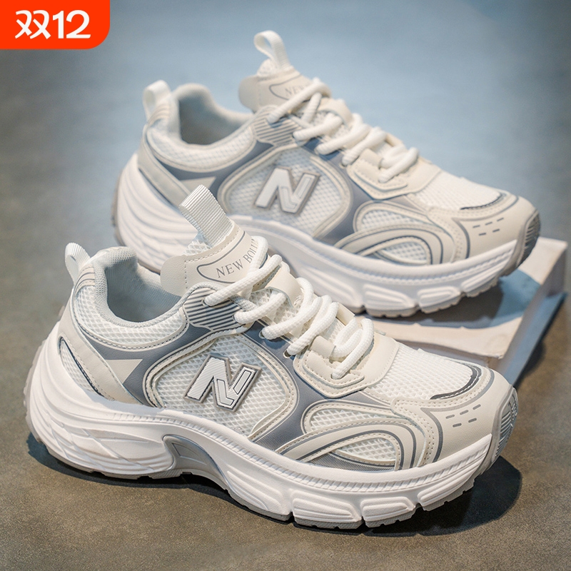 秋季新款男鞋厚底增高老爹鞋小白鞋女鞋跑步运动百搭休闲鞋