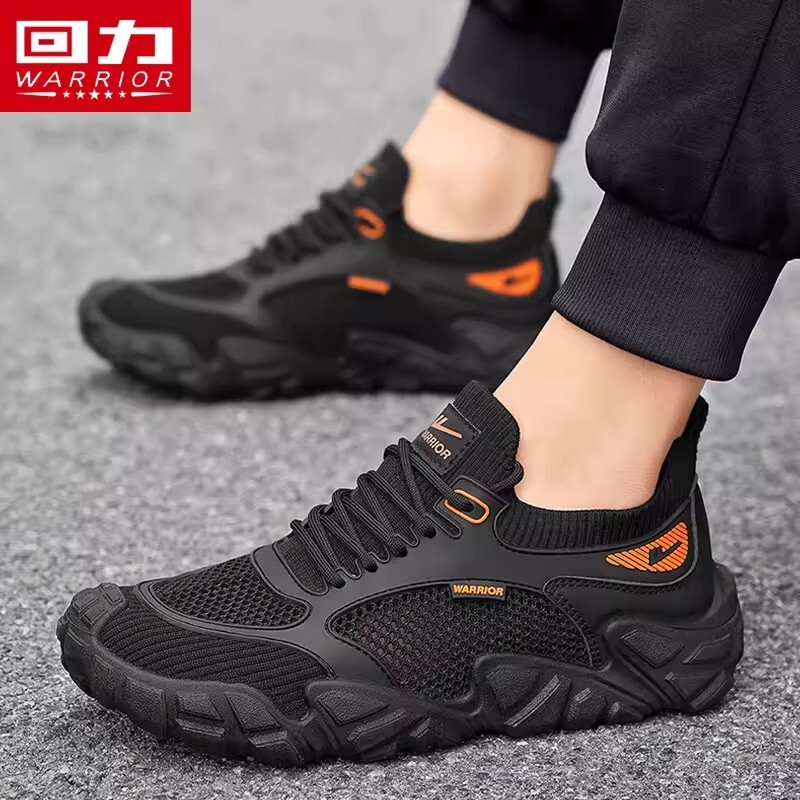 回力网面男鞋2026新款夏季透气软底防臭开车休闲运动黑色网鞋轻便