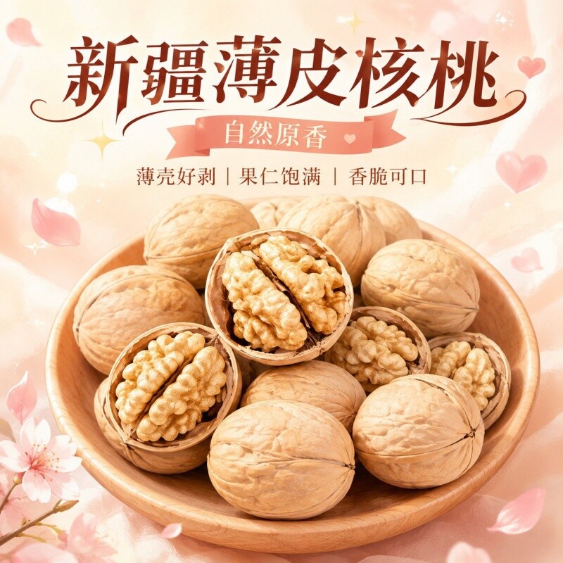 新疆坚果零食薄皮纸皮核桃新货原生核桃手捏即开果肉饱满多规格