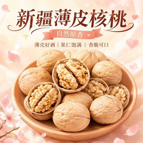 新疆坚果零食薄皮纸皮核桃新货原生核桃手捏即开果肉饱满多规格
