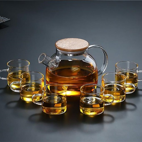 高硼硅耐热玻璃大容量凉水壶竹盖冷水壶家用茶壶果汁杯水杯煮茶壶