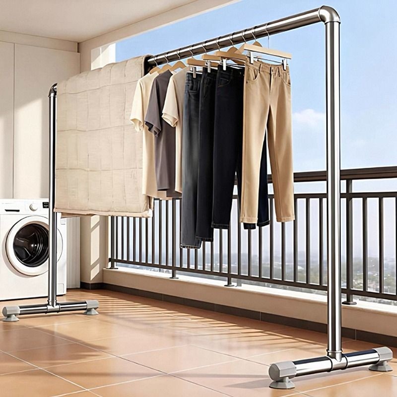 钢管晾衣架落地家用阳台户外