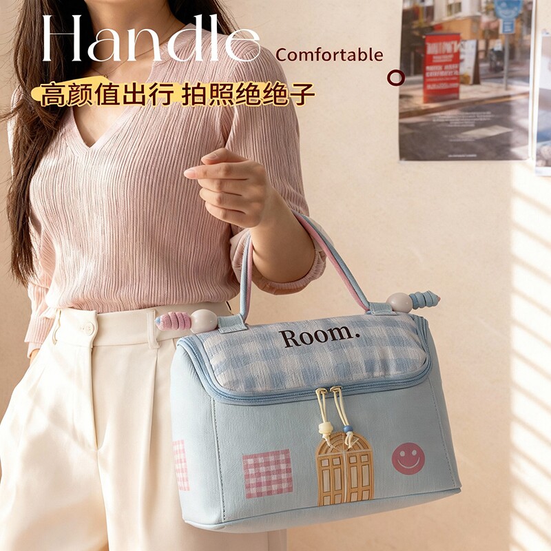 多巴胺小房子化妆包女大容量分区手提新款防水旅行便携收纳洗漱包