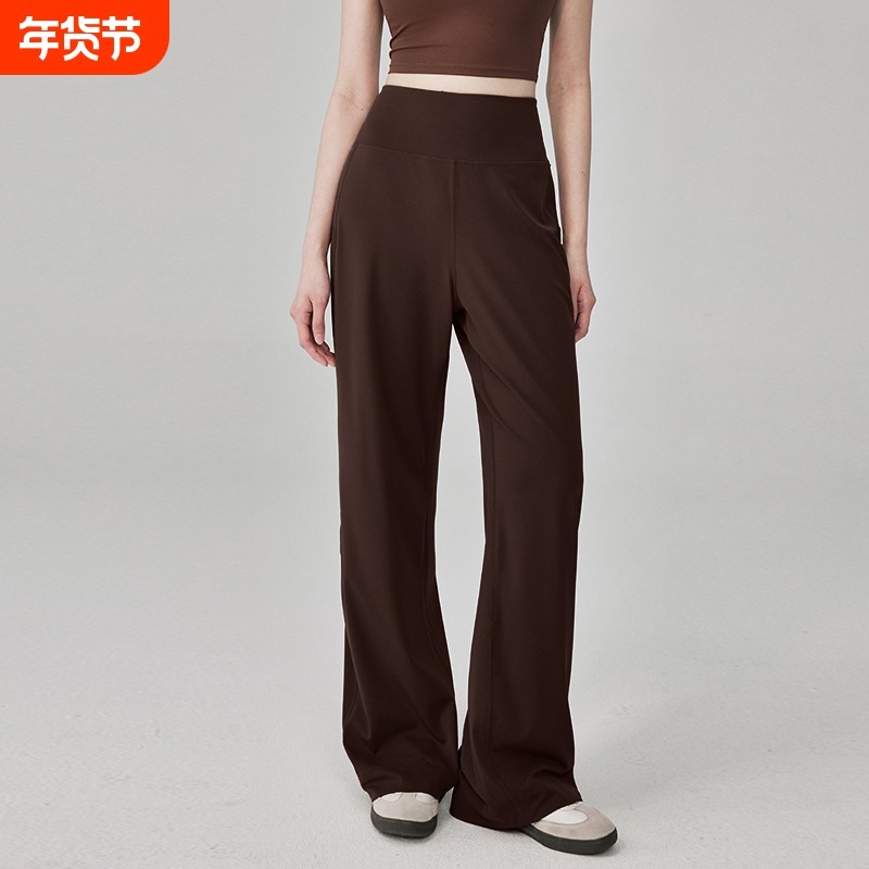 户外休闲宽松直筒运动裤垂感显瘦高腰跑步训练秋冬透气瑜伽裤薄新