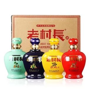 东北老村长春夏秋冬45度浓香型白酒1.5L*4坛整箱大坛装纯粮