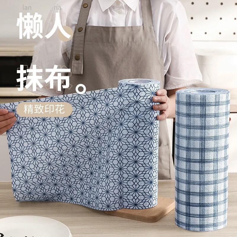 印花懒人抹布家务清洁专用厨房用纸纸巾干湿两用家用一次性洗碗布