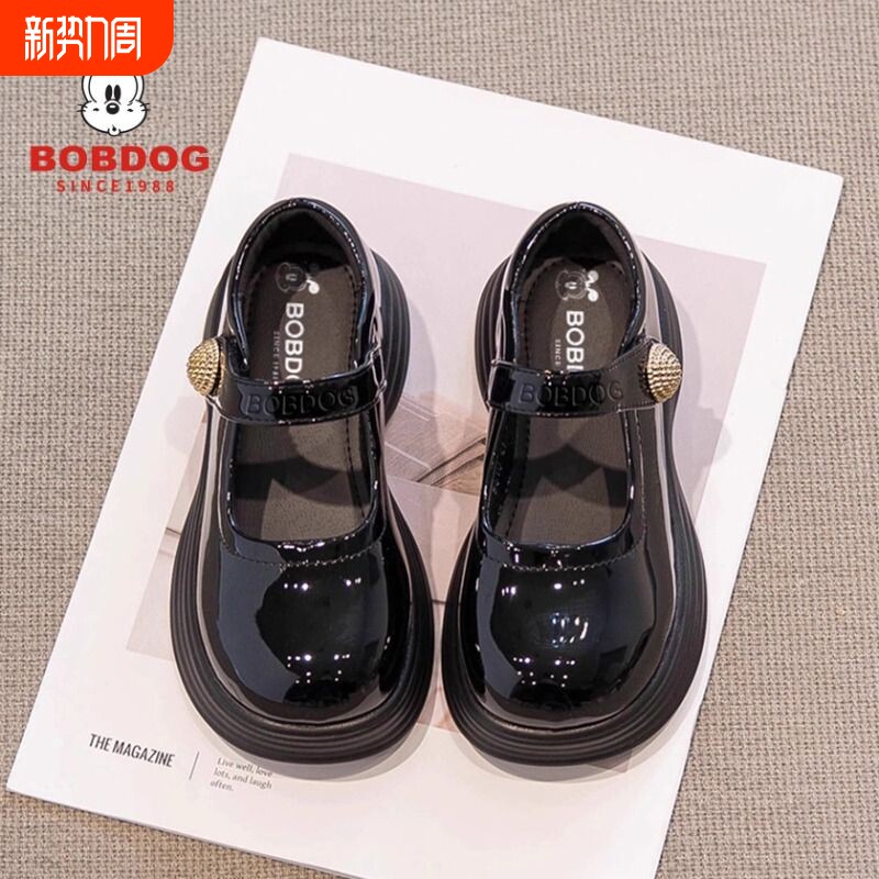 巴布豆真皮女童皮鞋2025春秋款儿童鞋子玛丽珍公主鞋演出礼服单鞋