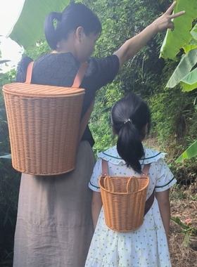 清仓背篓农用大号背篓手工户外采摘买菜双肩收纳筐成人男家用农村