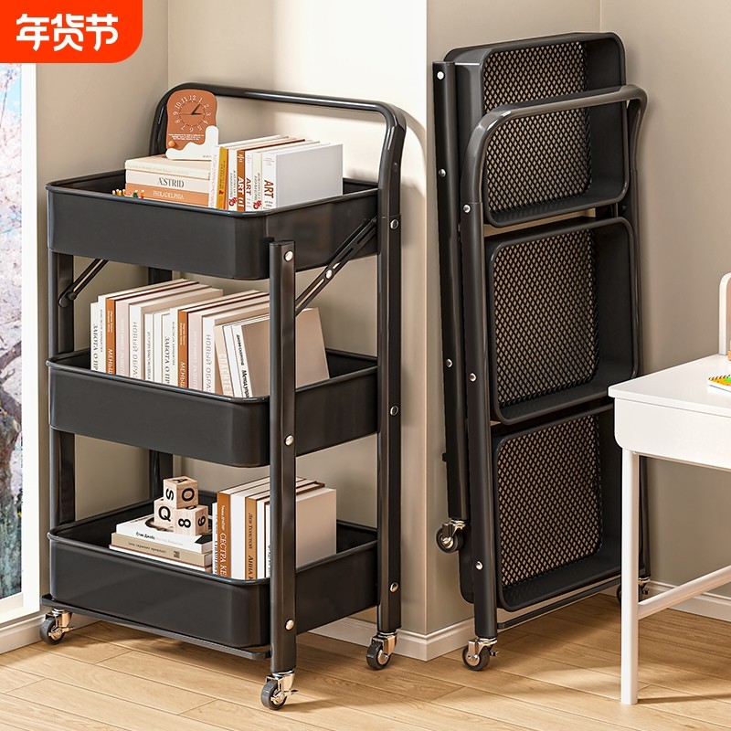 小推车置物架厨房浴室落地多层卧室书本移动婴儿玩具零食储收纳架