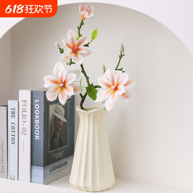 风陶瓷花瓶轻奢家居客厅仿真花插花摆件水培花器手工现代桌面卧室