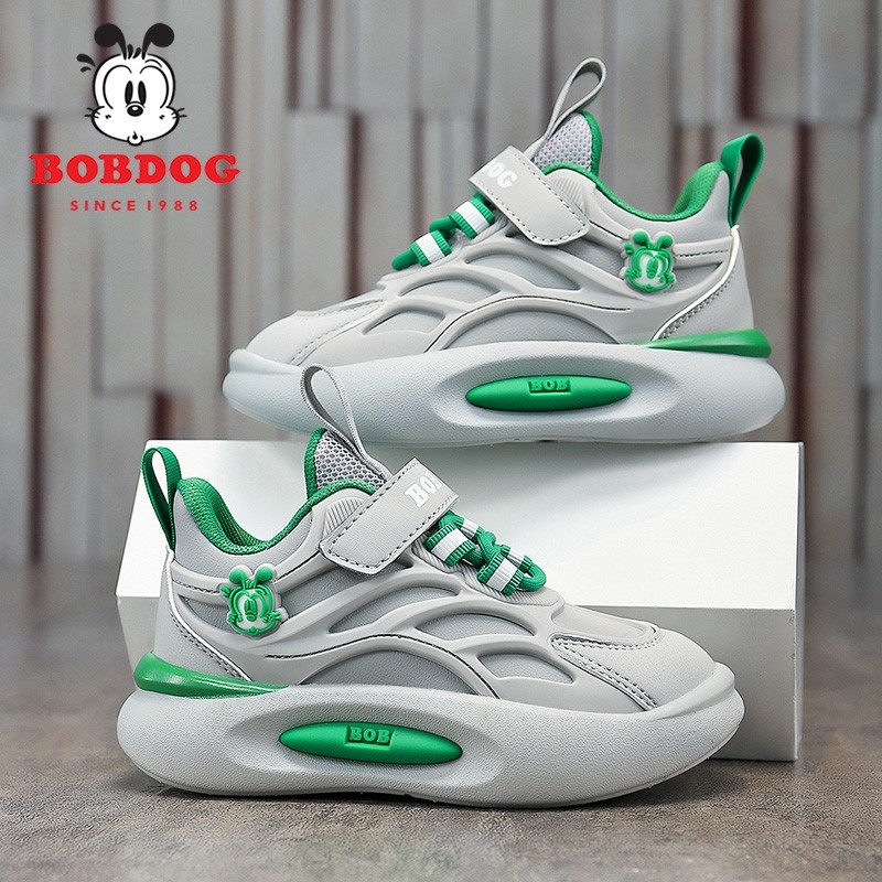 巴布豆时尚男童运动鞋2025秋冬季新款防水皮面男孩跑步鞋软底防滑