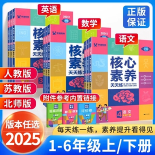 2025秋核心素养天天练语文数学英语一二年级三年级四年级五六年级下册 人教版苏教版上册 小学同步练习册试卷课时作业本一课一练上