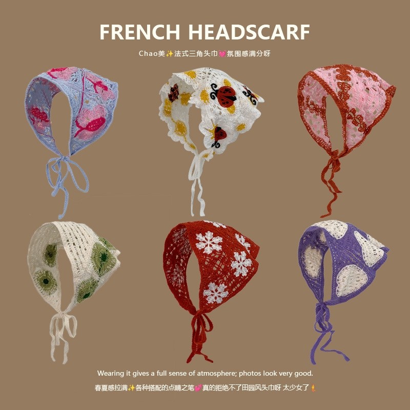 法式复古三角巾头巾女高级感发带2025新款夏季田园风百搭出游