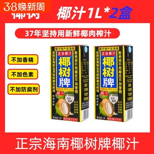海南正宗椰树牌椰汁饮料天然植物蛋白饮料椰子汁1l*2盒