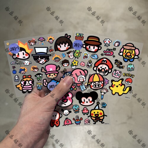 OLDSHOOL简笔画卡通浮雕贴纸