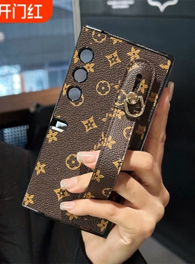 适用于荣耀V Purse手机壳商务男MateXs2保护套荔枝纹vpurse折叠屏全包腕带Vpurse支架防摔v purse手机套精孔