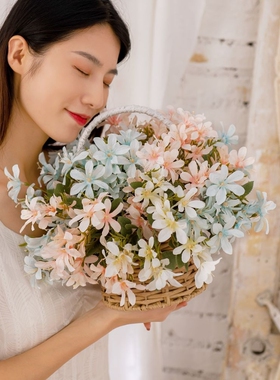 INS风七海5叉香雪兰仿真花家居装饰婚庆假花MW66788